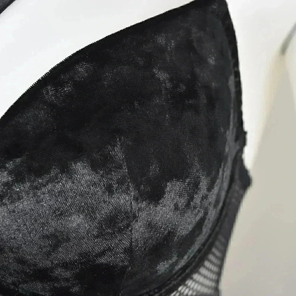 La Senza Velvet Strappy  Bralette Bra Mesh Black Size Small - Picture 7 of 12